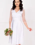 Ella Collection Rochie de cununie alba Britney in clos cu maneci din tulle