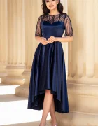 Ella Collection Rochie de ocazie asimetrica bleumarin Deniz