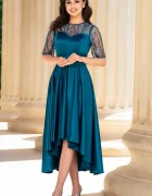 Ella Collection Rochie de ocazie asimetrica turquoise Deniz