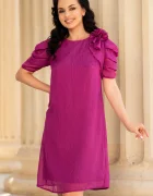 Ella Collection Rochie de ocazie lejera mov Medelina din voal texturat