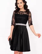 Ella Collection Rochie de ocazie neagra in clos Alison cu maneci din dantela
