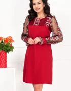 Ella Collection Rochie de ocazie Norina rosie cu broderie florala
