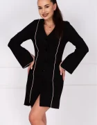 Ella Collection Rochie de ocazie tip sacou cu benzi pretioase din strassuri