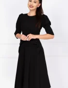 Ella Collection Rochie de zi in clos neagra Helene cu fundite decorative