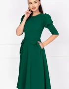 Ella Collection Rochie de zi in clos verde Helene cu fundite decorative