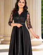 Ella Collection Rochie neagra eleganta midi in clos Inna