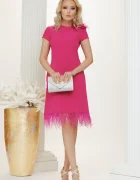 Fofy Rochie de ocazie ciclame cu fulgi decorativi si floare 3D