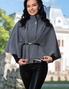 InPuff Basic Capa eleganta gri scurta cu pietricele argintii