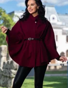 InPuff Basic Capa eleganta lunga bordo cu nasture auriu