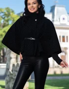 InPuff Basic Capa eleganta neagra scurta cu pietricele argintii