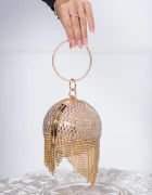 InPuff Basic Clutch auriu elegant tip sfera decorat cu strassuri