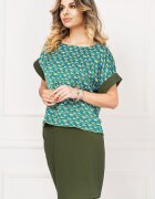 InPuff Basic Compleu dama casual Valentina kaki cu imprimeu cai By InPuff