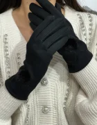 InPuff Basic Manusi dama Ania negre cu puf din blanita eco