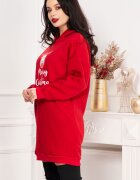 InPuff Basic Pulover Merry Christmas rosu lejer cu model ren