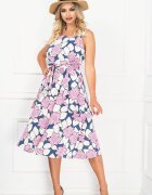 InPuff Basic Rochie de vara in clos cu volanas si imprimeu floral colorat