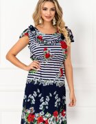 InPuff Basic Rochie de vara Kaya cu imprimeu in dungi si volan decorativ