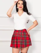InPuff Basic Top din tricot fin alb cu pietricele argintii