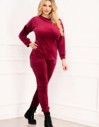 InPuff Basic Trening asimetric din catifea bordo Amelia By InPuff