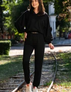 InPuff Basic Trening din bumbac cu maneci sparte decorate cu fundite