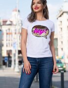 InPuff Basic Tricou casual alb cu paiete reversibile