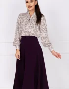 InPuff Bluza dama eleganta alba cu buline si guler tip esarfa