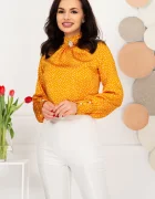 InPuff Bluza dama eleganta galbena cu buline albe