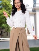 InPuff Camasa eleganta alba din bumbac cu model floral