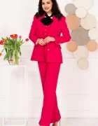 InPuff Compleu dama office fucsia cu vesta integrata si sacou