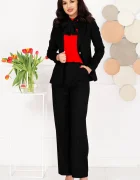 InPuff Costum dama negru office cu sacou si pantalon drept