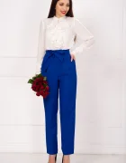 InPuff Pantaloni albastru royal lejeri cu cordon in talie
