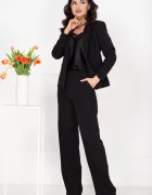 InPuff Pantaloni dama negri office drepti cu talie inalta