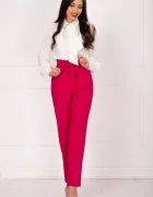 InPuff Pantaloni fuchsia lejeri cu cordon in talie