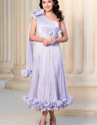 InPuff Rochie de ocazie eleganta Caroline lila midi din voal peliculizat plisat