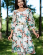 InPuff Rochie de zi in clos Adana din voal cu imprimeu tip pictura