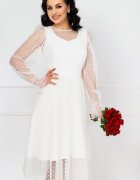 InPuff Rochie eleganta de cununie ivoire acoperita de tul cu buline