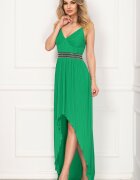 InPuff Rochie eleganta de seara Xara verde asimetrica plisata