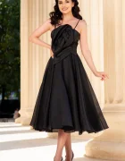 InPuff Rochie eleganta neagra din organza Catherine cu floare maxi