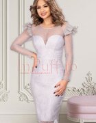 InPuff Rochie gri de ocazie cu sclipici
