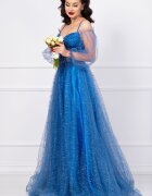 InPuff Rochie pretioasa Patrizia baby blue din tulle cu sclipici si margele