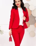 InPuff Sacou dama office elegant rosu cambrat