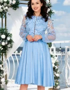 Josephine Rochie de ocazie midi bleu Jennifer in clos cu bust brodat