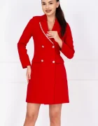 Josephine Rochie de ocazie rosie tip sacou Nadina decorata cu strassuri