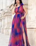 Josephine Rochie pretioasa royal cu imprimeu tip pictura