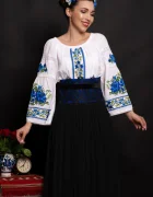 Legendaria Brau traditional Cer Instelat albastru cu dantela si banda din catifea by Venezia