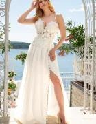 Legendaria Corset alb Suflet de Inger cu perle albe si broderii fine