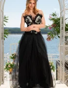 Legendaria Corset Lacrima de Perla cu broderii din organza dantelate si perle cusute manual