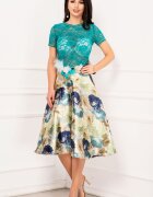 Legendaria Fusta eleganta in culori pastelate cu flori 3D