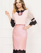 Legendaria Fusta rose conica cu dantela neagra aplicata la terminatie