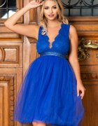 MBG Collection Rochie MBG de ocazie albastru electric baby doll