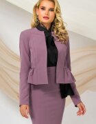 Pretty Girl Blazer elegant lila cu volanas si funda neagra satinata
